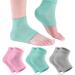 Moisturizing Gel Heel Socks for Dry Cracked Feet  Shynek 3 Pairs Spa Socks Lotion Toeless Socks for Women Dry Cracked Heel Feet Repair  Foot Care (Grey  Pink  Blue)