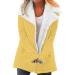 Hanxiulin Women's Fleece Plush Jacket | Warm Zipper Wool Coat | Long Thick Autumn & Winter Down Jacket in Yellow - Buy Online on GoSupps.com