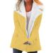 Hanxiulin fleece plush jacket fluffy warm zipper wool jacket women long warm autumn coat long thick winter coat down jacket buffer jacket transition s yellow