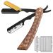 Barber Straight Razor with 100 Single Edge Blades Premium Stainless Steel Professional Shaver Razor for Men Home & Salon Grooming Using (NO.112)