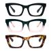 Reading Glasses for Women Oprah Style Oversized Square Spring Hinge Blue Light Blocking Glasses 3pc-black/Blackpink/Tortoiseshell 1.5 x