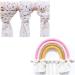 Handmade Bohemian Hair Bows Holder - Rainbow Hanger for Girls Clips - Cream Pink Organizer and Decoration - Buy Online on GoSupps.com