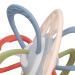 Sensory Silicone Teether for Babies - Colorful Lines | Crisp Sound | Easy to Clean | Reduce Swelling | 4 Textured Teething Toys - Buy Online on GoSupps.com