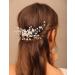 Chargances Bride Pearl Rhinestone Hair Comb Wedding FlowerCrystal Hair Vine Comb Dainty Fashion Beaded Handmade Hair Accessories for Women Bridesmaid Girls (Silver) - Buy Online on GoSupps.com