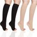 Yisemeya 2 pair of medical compression stockings women & men 20-30 mmHg compression stockings women compression socks support stockings graded support support stockings for varicose veins edema m beige and black