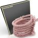 Mandouki hair tie (6 pieces) - Elegant braided hair tie: ultimate support and durability for women and girls pastel red