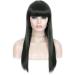 Kalyss 22 Green Hair Wigs with Bangs for Women Long Straight Cosplay Heat Resistant Ladies Full Wigs