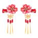 Kimono Hair Clip Japanese Hairpin Ornament Tie Band Clip for Women Ladies Red