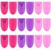 Boao 30 Pieces Wearable Nail Caps Silicone Gel Fingernail Polish Remover Wrap Cleaner Reusable Soak Off Caps in Purple Rosy and Pink for DIY Nail Supplies