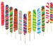 Candy Pops Large Twist Mixed Lollipops 70g - Party Bag Sweets - Assorted Flavours & Colours Twist Lollipops (9 x Mixed Lollipops)