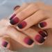 Ombre Short Square Acrylic Full Cover False Nails - 24pcs Red Black | International Shipping Available - Buy Online on GoSupps.com