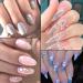 24 Grids Holographic Nail Sequins with Tweezers - Iridescent Mermaid Flakes for DIY Nail Art Decoration - Buy Online on GoSupps.com