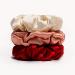 100% Silk Scrunchies Hair Ties Strong Hold for Girls & Women Hair Ties Scrunchie Scrunchies Velvet Solid Color Elastic Thick Bands Soft Ropes Ponytail Holders Women Hair Accessories Rose