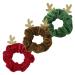 Pretyzoom 3PCs Christmas Hair Hair Gum reindeer anti -elastic hair bands scrunchie bobbles hair tie ropes for women hair accessories (red green coffee)