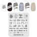 Nail Stamping Plate Fashion Party Letters Words Dots Drop Theme Multi-Pattern Stamp Print Image Stamp Template Nail Art for Nail Design 4#