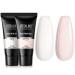 Soft Pink&Opal Extension Gel, ROSALIND 2 PCS 60ml Opal Poly Nail Gel kit Soft Pink Nail Builder for Nail Art Decoration, Nail Thickening Poly Nail Gel Tube Easy to DIY Use Need UV Lamp Opal-Soft Pink