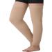 TOFLY Thigh High Compression Stockings - Firm Support 20-30 mmHg Gradient Compression - Silicone Band Footless Sleeves for Swelling, Varicose Veins, Edema - M 15-20mmHg Beige - Buy Online on GoSupps.com