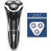 SweetLF Electric Razor for Men Upgraded Mens Electric Shaver IPX7 Waterproof Wet and Dry Shaver with Retractable Beard Trimmer LED Display 60Mins Fast Charging(Plus 3 Blades + 1 Charger) Dark Black