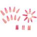 Justotry 24 Pcs Diamante Fake Nails - Long Red French Press on Nails with Flower Designs - Nude Medium Ballerina Stick on Nails for Women - Acrylic Coffin False Nails with Glue for Nail Art - Buy Online on GoSupps.com