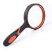 Magnifying Glass 10X Handheld Magnifier for Reading Maps Thickened Rubbery Frame Perfect for Seniors and Kids (Orange) - Buy Online on GoSupps.com