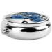 Shop Gray Teal Flower Butterfly Round Pill Box | 3 Compartment Portable Travel Medicine Organizer - Buy Online on GoSupps.com