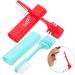 FRCOLOR 2-Pack Travel Toothbrush & Tooth Grinder - Kids' Collapsible Camping Toothbrush with Outdoor Hanging Hooks - Buy Online on GoSupps.com
