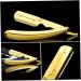 Beavorty Stainless Steel Engraved Folding Razor Holder - Rustproof Manual Barber Razor with Golden Rim Blades (14.5x2.5cm) - International Shipping Available - Buy Online on GoSupps.com