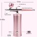 Rechargeable Cordless Airbrush Kit - Portable Auto Handheld Gun for Barber, Nail Art, Cake Decor, Makeup - Pink - Buy Online on GoSupps.com