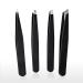 (4-Piece) Professional Stainless Steel Tweezers Set Precision Eyebrows Tweezers for Trimming Eyebrows Debris Ingrown Hairs Facial Hair and Blackheads (4 Different Tweezer Tips Black)(4-Piece) Professional Stainless Steel Tweezers Set Precision Eyebrows Tw
