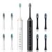 2 Pack 37000VPM Electric Toothbrush for Adults - 3 Intensity Levels and 6 Modes - USB Rechargeable Toothbrush - Charge for Lasting to 60 Days - 2 Min Timer and 8 Brushes
