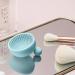 Silicone Makeup Brush Cleaner Mat - Portable Cleaning Scrubber Bowl for Easy and Effective Cosmetic Brush Cleansing - Blue - Buy Online on GoSupps.com