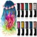 Hair color ridge 10 colors non -toxic washable temporary hair color chalk kamm set for girls children adults for halloween christmas birthday party cosplay