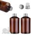 Tianzd 3 pieces empty 150ml brown plastic bottles with silver aluminum screw cap with orifice reducer essential oil bottles make -up remover cosmetics container with funnel