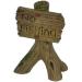 Supa Aquarium Tank Ornament No Fishing Sign Resin Brown Wood Effect Finish Realistic Detail Approx. 3.8cm(L) x 5.6cm(W) x 8cm(H)