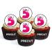 PRECUT Monster 5th Birthday Edible Cupcake Toppers - Monster Numbers Theme Premium Thickness SWEETENED VANILLA - wafer card disc cake decorations (Pack of 24)