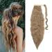 Sego 50cm ponytail extension hair part braid corn wavy ponytail hair extension curly synthetic hair 16# sandy blonde 50 cm 16# sandy blonde
