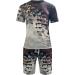 BEUU Mens 2PCS Sports Set | 2022 Summer Outfits | 3D Lion Print T-Shirt & Casual Shorts | Athletic Tracksuit in Blue, Black, White, Green | Chambray Shirt | Zipper Classic Design - Buy Online on GoSupps.com