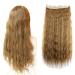 Iluu #27 honey blonde fashion hair extensions synthetic clip in the hair part 24 "110g deep corn wave curly corrugated heat -resistant natural fiber clip on long hair extensions for party