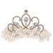 TOVINANNA Crown Pearl Hair Tie Beaded Fashion Elastic Hair Scrunchies Fancy Ponytail Holder Princess Hair Accessories for Women Girls