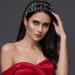Flatser Green Crystal Bridal Headpiece | Double Layer Silver Rhinestone Wedding Headband for Women - Buy Online on GoSupps.com