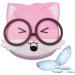 Cute Lens Case Portable Glasses Storage Holder Box Eye Contacts Organizer Lens Care Products Squirrel Design Pink - Buy Online on GoSupps.com