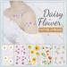 Oottati 15 Sheets Yellow White Daisy Flower Temporary Tattoo Stickers for Women - Wrist Hand Neck Tattoos - Buy Online on GoSupps.com