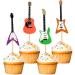 Morndew 24 PCS Rock Guitar Cupcake Toppers for Rock Music Themed Party Baby Shower Kids Birthday Party Wedding Party Decoration - Buy Online on GoSupps.com