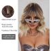OUFEI Ombre Blonde Short Wavy Wig with Bangs - Heat Resistant Synthetic Hair for Daily Wear and Cosplay - Buy Online on GoSupps.com