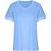 MALAIDOG Womens Lace Puff Sleeve Tunic Blouse - Floral V Neck Tee, Summer Flowy Top Blue - Buy Online on GoSupps.com