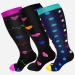 Buy 4 Pairs Oversize Compression Stockings for Women | Colorful Medical Support Socks | Breathable Elastic Nylon Travel & Sports Socks (2XL/3XL/4XL) - Buy Online on GoSupps.com
