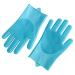 Red Stone - Silicone Gloves for Washing Frets Food Grade Antibacterial Heat Resistant Ideal for Dishwashing Kitchen Car Pets Bathroom