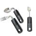 Extra Wide Handles Bendable Easy Grip Cutlery Set for Adult Chunky Handles Disability Ideal Dining aid for Elderly Disabled Arthritis Parkinson's Disease Tremors Sufferers (3PCS Black)