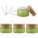 empty jars with lids cosmetic jar B0CL9L6R3C4 PC 50ml Empty Green Glass Cosmetic Jars with Screw Lid  50g Small Containers Storage Pot for Cosmetic Travel + 4X Spatula (Color : Groen Size : 20ml) (C