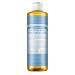 Dr. Bronner's 18-in-1 Hemp Un-Scented Baby-Mild Pure-Castile Liquid Soap 16-ounce Bottle Unscented 16 oz (Pack of 1)